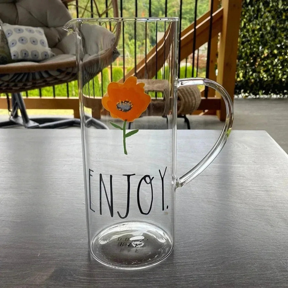 Rae Dunn | ‘ Enjoy ‘  Glass Pitcher - Picture 1 of 5